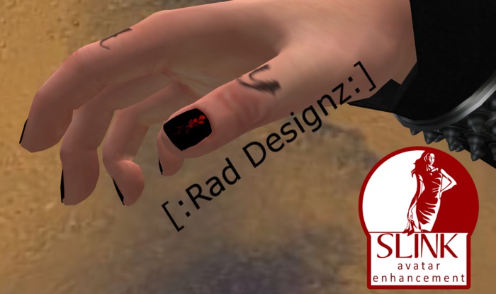 [:Rad Designz:] Slink Red Rose finger nails