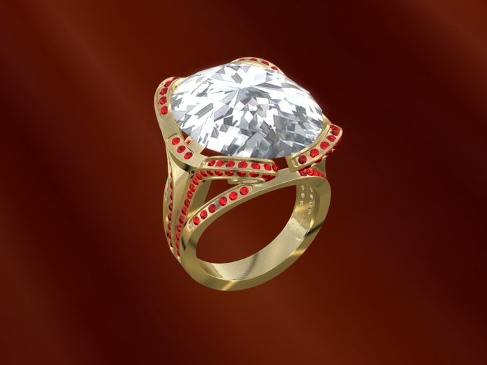 Troymart Hold Me Close Oval-Cut Right-Hand Ring - Metal and Gem Color Change - Resize -  Brightness