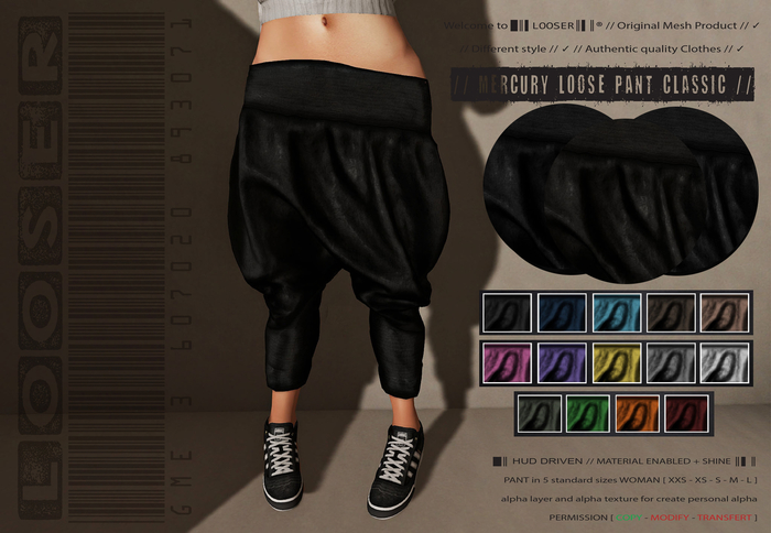 SPECIAL PRICE SALE █║▌LOOSER ║▌║® // Mercury Pant CLASSIC EDITION // HUD MESH // MATERIAL ENABLED & SHINE