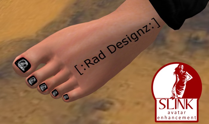 [:Rad Designz:] Slink Skullz White Toe nails