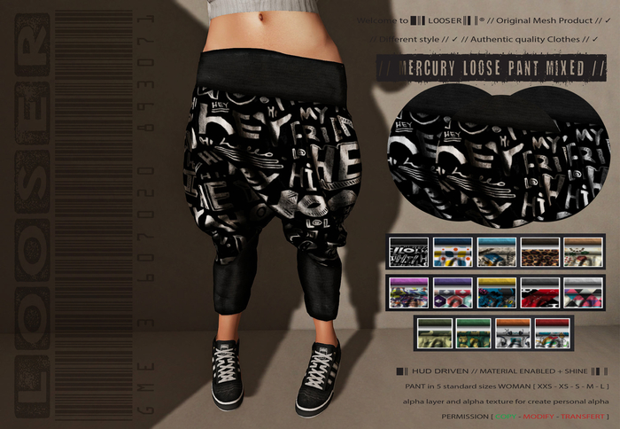SPECIAL PRICE SALE █║▌LOOSER ║▌║® // Mercury Pant MIXED EDITION // HUD MESH // MATERIAL ENABLED & SHINE