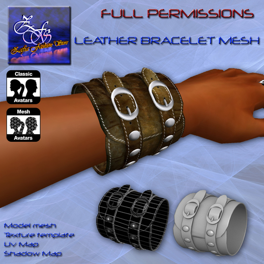 **Full perm-Leather bracelet mesh**
