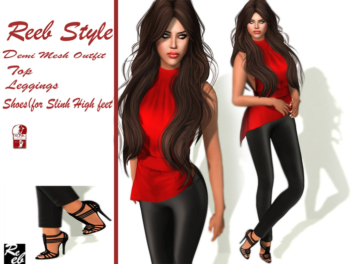 1-Reeb Style Demi Mesh Outfit Krmz