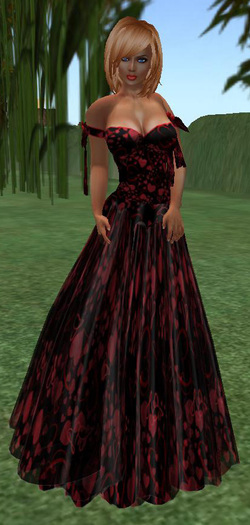 Valentine Gown Black n Red