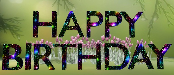 * Mesh Rainbow Sparkle Happy Birthday Logo * with Resizer