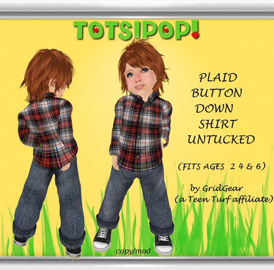 TOTSIPOP! Plaid Button Down Untucked TODDLER