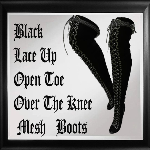 Black Suede Over the Knee Lace Up Boots
