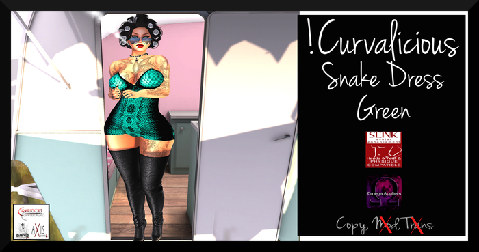 !Curvalicious Snake Green