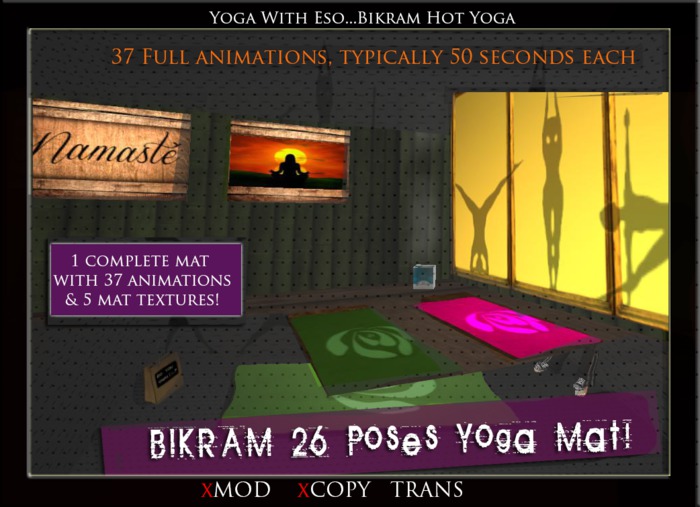 Bikram yoga mat w/animations (boxed)