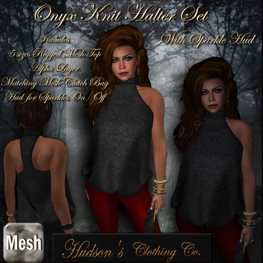 Onyx Knit Halter with Sparkle Hud *Copy* ~Candace Hudson
