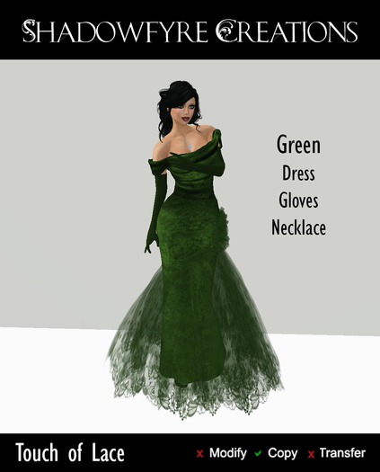 SC - A Touch of Lace - Green - Boxed