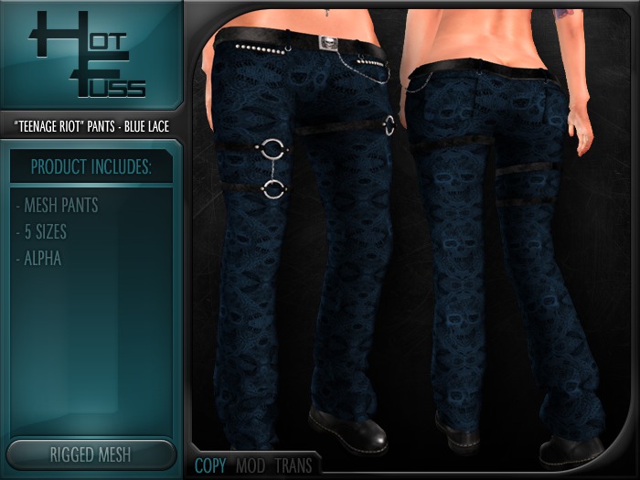 Hot Fuss "Teenage Riot" Pants - Blue Lace