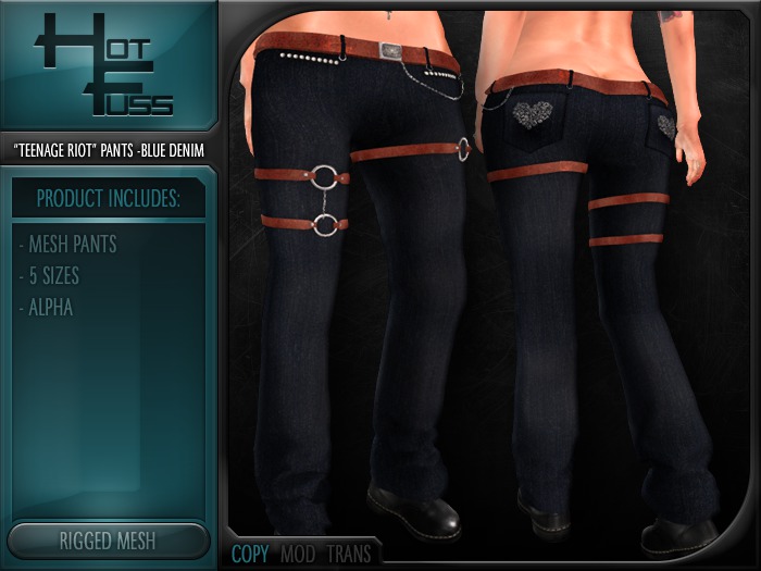 Hot Fuss "Teenage Riot" Pants -Denim DEMO