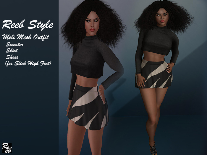 4 -Reeb Style Meli Mesh outfit Siyah