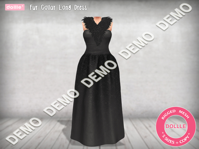 {dollle*} [DEMO] Fur Collar Long Dress