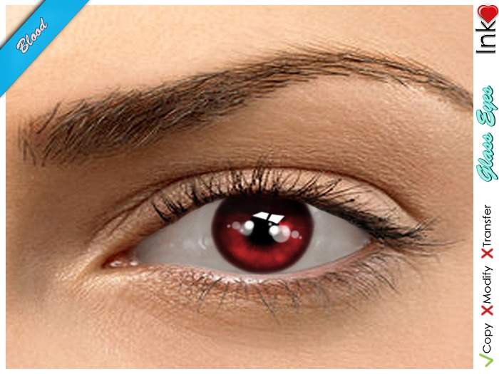 * Inkheart * - Glass Eyes - Blood (3 Sizes + Mesh)