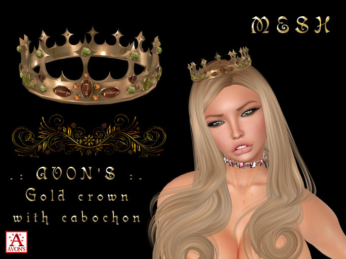 .: AVON'S :. Gold crown with cabochon
