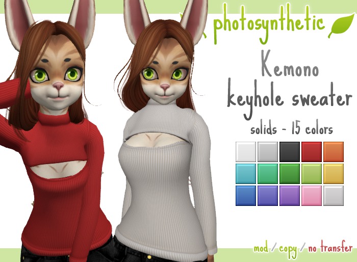 [Photosynthetic] Kemono Keyhole Sweater - Solids