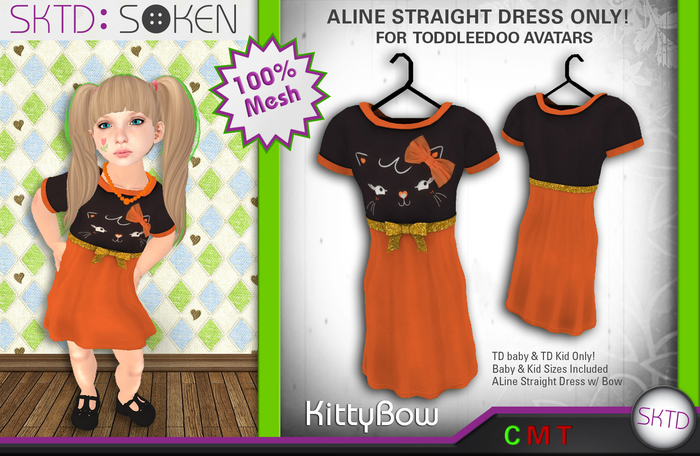 [SKTD] Toddleedoo KittyBow ALine Straight Mesh Dress