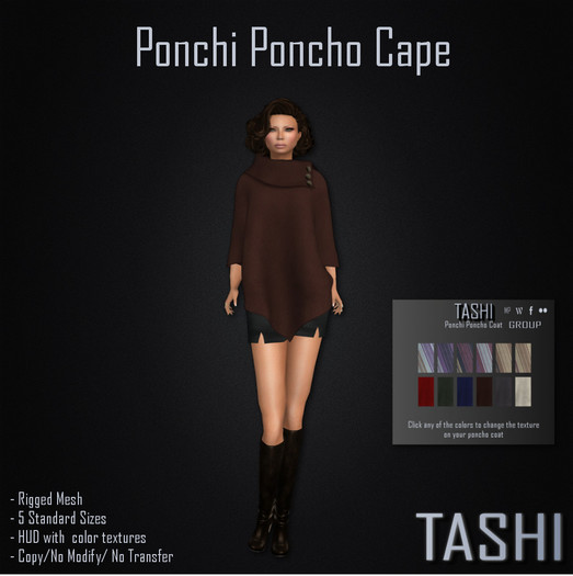 Tashi Ponchi Poncho Cape DEMO