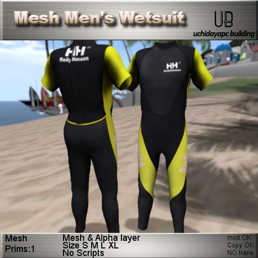 Mesh Mens Wetsuit3 yellow