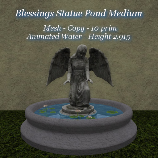 Second Life Marketplace Blessings Statue Pond Med
