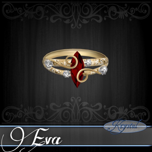 :::Krystal::: Eva - Ring - Gold (Ruby)