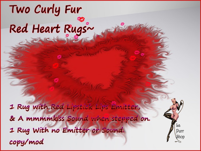 Curly Fur Red Heart Rugs 2 Versions