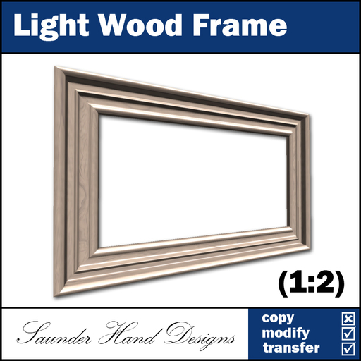 Light Wood Frame - 1 Prim Sculpted Frame (0.5 Ratio)