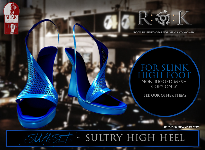 Sunset - High Heel Sultry Shoe - Blue 