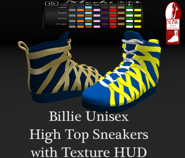 Mochi - Billie Unisex High Top Sneakers - with texture HUD