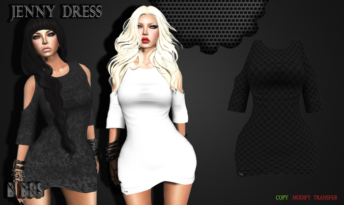 B BOS -Jenny Dress-Pattern Black-.