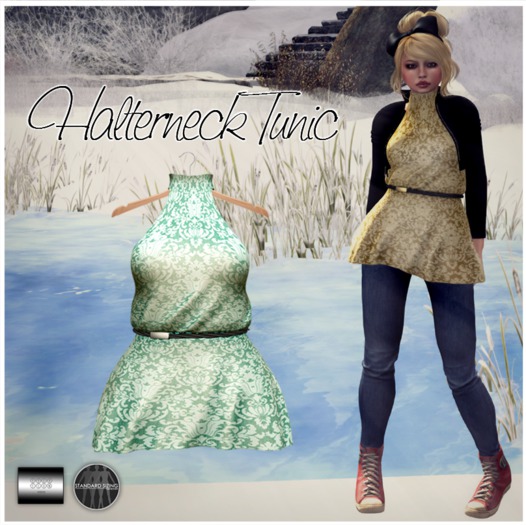 Halterneck Tunic 'mint' (mesh) - even.flow