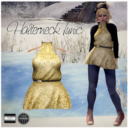 even.flow - Halterneck Tunic 'golden' (Wear to unpack)