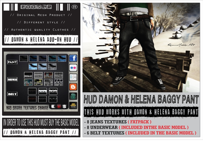 *2015 EDT.* █║▌LOOSER ║▌║® [ BOX ] HUD DRIVEN // Damon & Helena Baggy Pant JEANS FATPACK