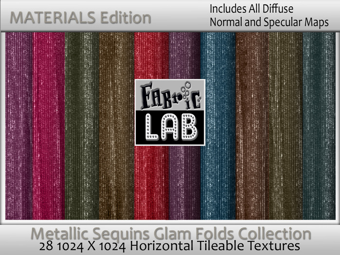 Fabric Lab ME Glam Sequins Metallic Folds Textures Materials Edition with Maps