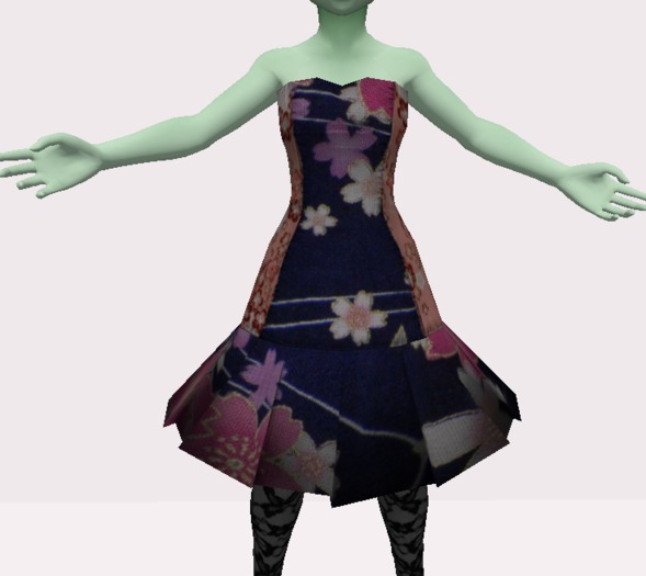 Kimono flower pattern for Krankhaus' pleated dress