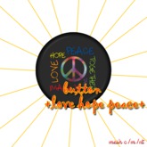 RMM Hippie Button - peace & music