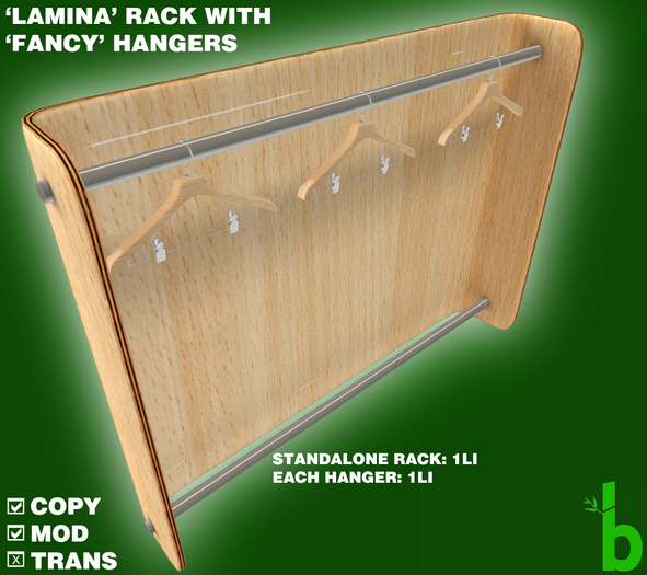 bamboo* Lamina Rack w/ fancy hangers boxed