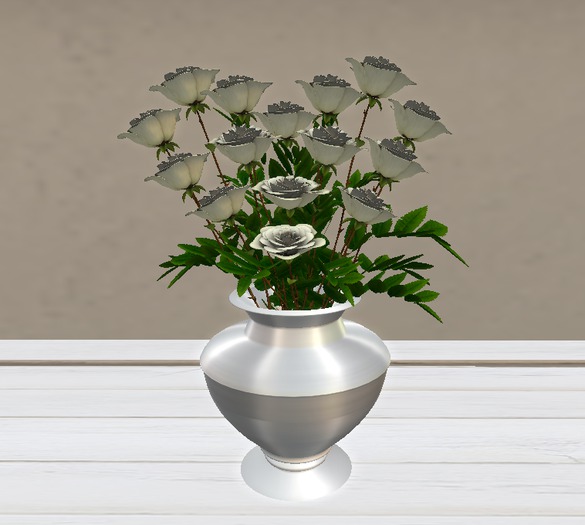 Rose Arrangement White 11 Mesh