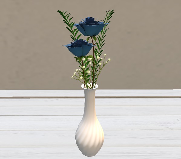 Rose Arrangement 14 Blue Mesh