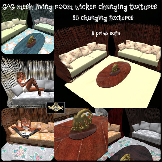 G^G mesh living room wicker changing textures