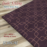 [CIRCA] Pkg - "Italic Styling" Retro Area Rug -Red/Tan Stripes