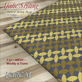 [CIRCA] Pkg - "Italic Styling" Retro Area Rug -Red/Tan Stripes