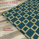 [CIRCA] Pkg - "Italic Styling" Retro Area Rug -Red/Tan Stripes
