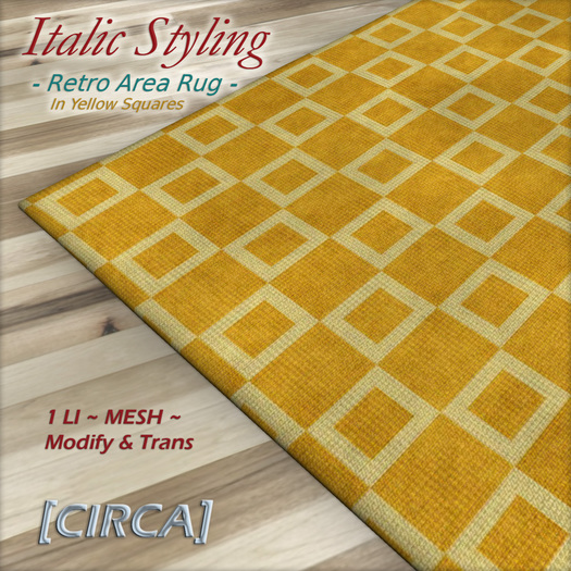 [CIRCA] Pkg - "Italic Styling" Retro Area Rug -Red/Tan Stripes