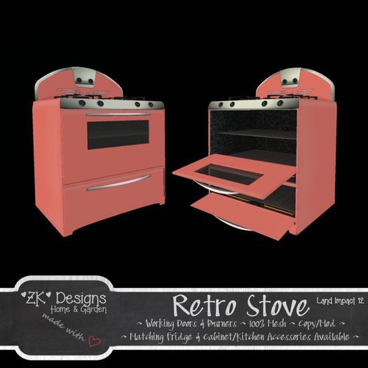 *ZK* Retro Stove - Pink [Crate]