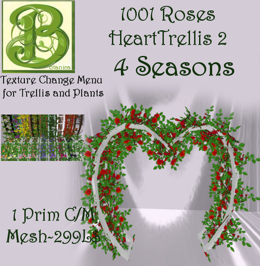 Mesh 1001 Tulips Patio Planters with Texture Change Menu -1 Prim