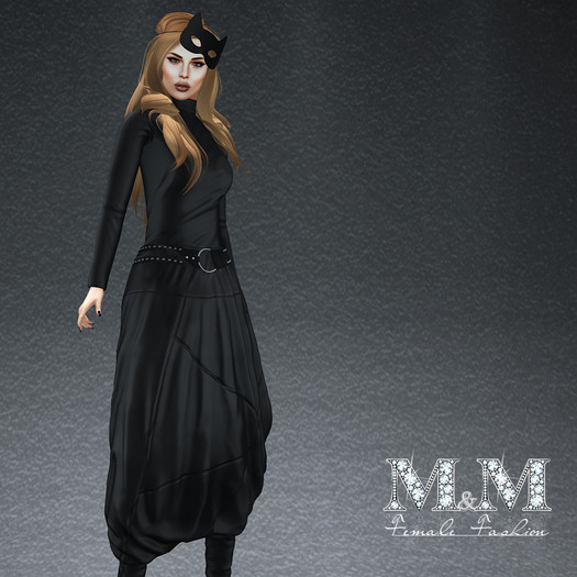 M&M-LIDIYA TOP AND PANT BLACK MESH