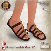 [V/W] Roman Sandals Deco V2, Wine - For Slink AvEnhance Feet Female Flat 